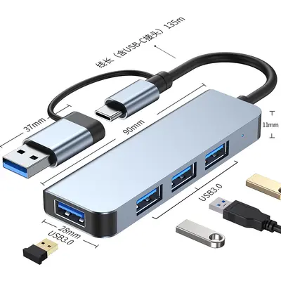 USB 3.0 çoklayıcı hub, Type-C dizüstü bilgisayar uyumlu - 10