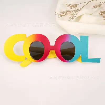 Bunte Party-Brille im Hawaii-Stil mit Buchstabenform - 2