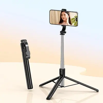Toptan İnternet ünlüsü uzun cep telefonu selfie çubuğu güzellik ışığı mini döner standlı Bluetooth akıllı kamera tripod - 13