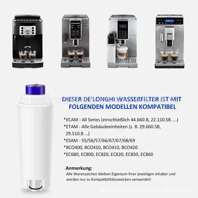 Ersatzfilter DLSC002 für Delonghi-Kaffeemaschinen, Aktivkohle aus Kokosnussschale