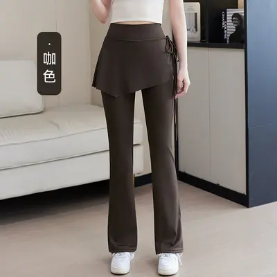 Women's Thin Micro Flare Yoga Pants, Shark Style, Leg-Lengthening - 13
