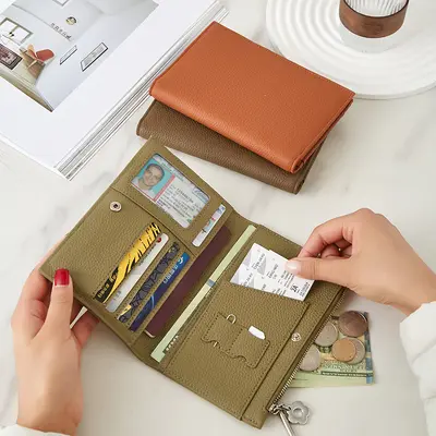 Genuine leather passport holder and wallet, multifunctional - 5