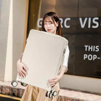 Kadınlar için açık üstü 1/9 valiz, Instagram'da trend, yumuşak sesli döner tekerlekler, kabin boy seyahat valizi, çekçekli bavul, yeni stil 2025. - 8