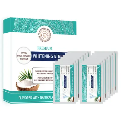 Coconut Flavor Teeth Whitening Strips, Gentle Formula - 7