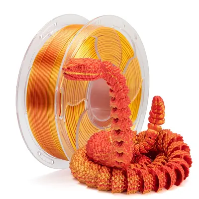 PLA İpek Çift Renkli 3D Yazıcı Filamenti 250G, Bambu Lab ve Creality Uyumlu
