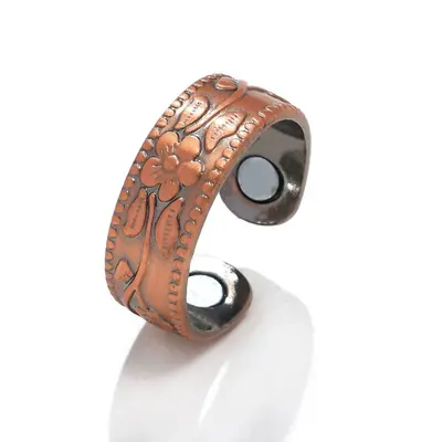 3D Two-Tone Magnetic Stone Bracelet, 9 Magnets, Open Cuff - 8