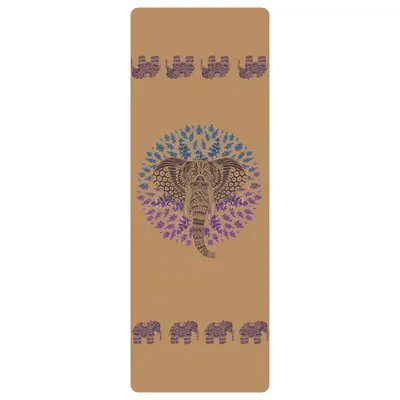 Mantar ve Doğal Kauçuk Baskılı Yoga Matı, Kaymaz, Kalın - 9