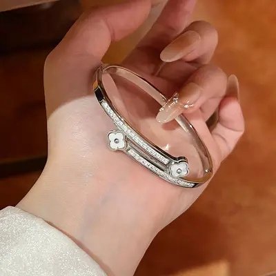 Titanium steel bracelet, silver, non-fading - 9