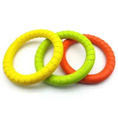 Large Dog Toy Ring Frisbee with Tug Ring, Chew-Resistant - 6