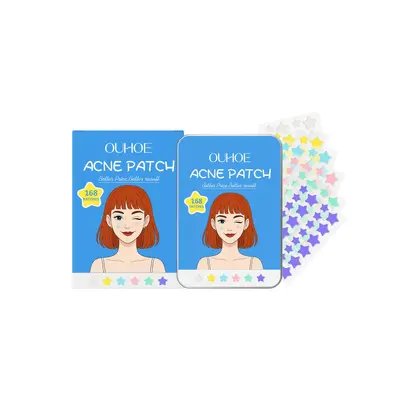 OUHOE Star-Shaped Acne Patches, Gentle Cleansing Daily Facial Pimple Covering Care Patches