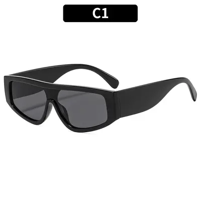 Square Sunglasses, Color-Block Design, Trendy Street Style - 6
