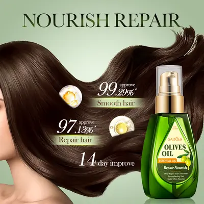 Эфирное масло SADOER Olive Radiant Shine для ухода за волосами, разглаживающий кондиционер для волос, трансграничная оптовая торговля внешней торговли - 4