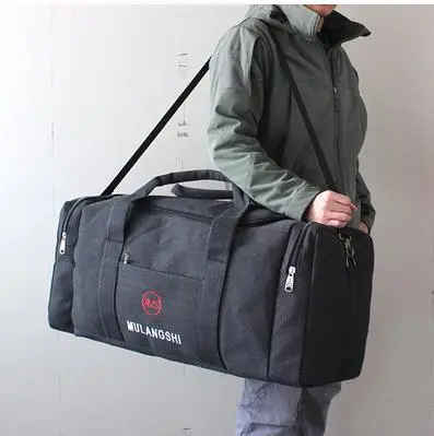 Verdickte Leinwand Reisetasche für Herren, Einzelschulter, übergroße Kapazität - 9