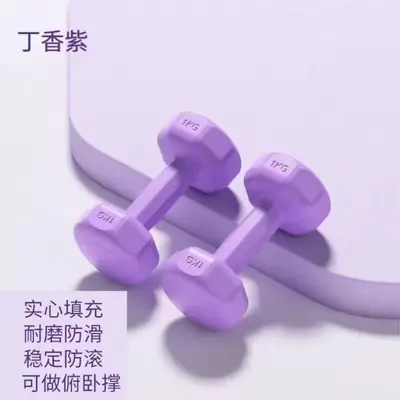 Octagonal rubber-coated dumbbell set for women - 7