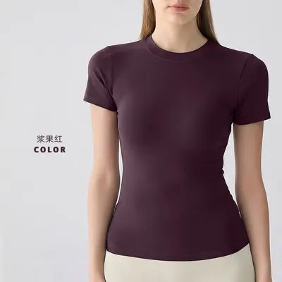 Women's Short-Sleeve Yoga Top, Quick-Dry Outdoor Running and Sports Shirt - 7