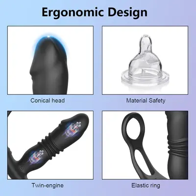 Prostatamassagegerät für Männer, 10 Vibrationsmodi, teleskopisch
