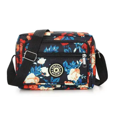 Nylon Fabric Floral Women's Mom Bag, Single Shoulder Crossbody Bag - 13