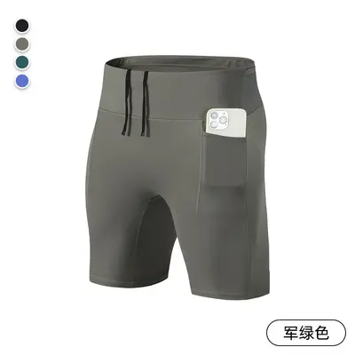 Men's Compression Running Shorts Summer Training Five-Point Tights - 10