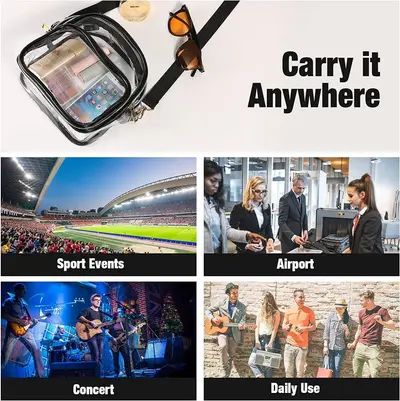 Cross-border popular women's transparent crossbody bag odorless portable crossbody bag travel large capacity shoulder bag