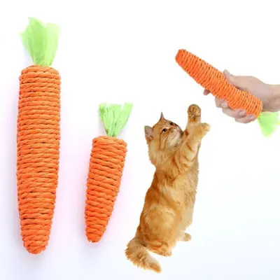 Üretici toptan kedi oyuncak kağıt halat havuç kendi kendine zevk ve sorgun giderici eser diş taşlama ve ısırmaya dayanıklı kedi malzemeleri kedi alay çubuğu