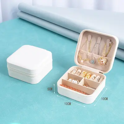 Schmuckkasten Aufbewahrungsbox tragbar Ohrringe Ohrringe Handschmuck Halskette Ring kleine elegante Mini neue Box - 8