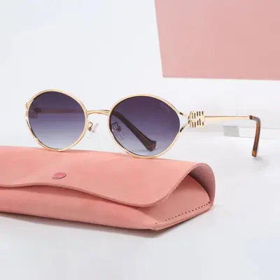 Metal Frame Women's Sunglasses, UV Protection, Oval Frame - 4