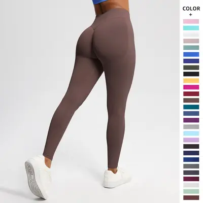Seamless High-Waist Women's Yoga Pants with Hip Lift and Three-Section Waistband