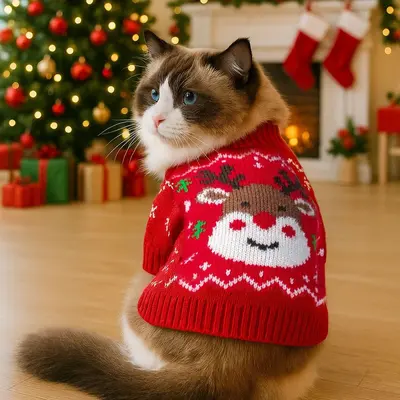 PETCIRCLE Noel Haustierkleidung Herbst- und Winterkleidung 2025 Katzen- und Hundekleidung Katzen-Halloween-Pullover-Kollektion