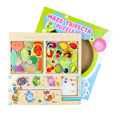 Wooden educational maze puzzle toy 3-in-1 - 10