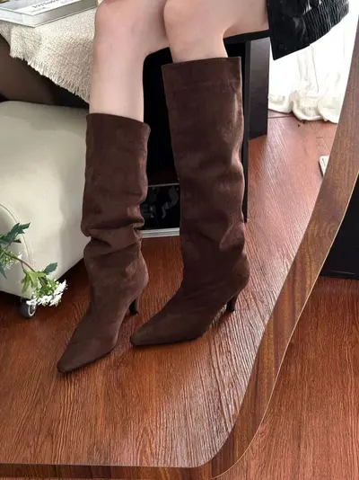 Damen-Cowboystiefel mit Absatz, Spitzkappe - 11