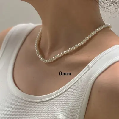 Shijia inci kolye kadın niş erişilebilir lüks tasarım üst düzey moda zarif köprücük kemiği zincir kolye kazak zinciri boncuk zinciri - 9