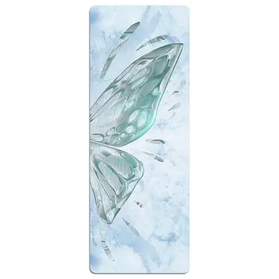 Printed Suede-Look Rubber Yoga Mat 1.5/5mm, Foldable - 7