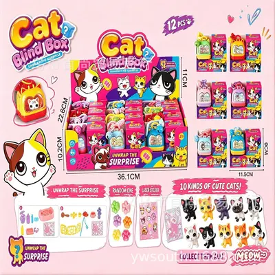 Kedi Sürpriz Kutusu Çanta Askılığı, Simülasyon Kedi Kafesi, Çocuk Oyuncağı - 8