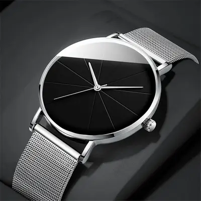 Herrenuhr automatisch, Mesh-Armband, Quarz