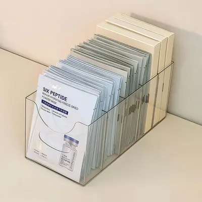 Maske saklama kutusu şeffaf bölmeli PP dressing rafı