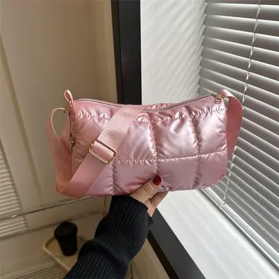 Baumwoll-Schultertasche Damen klein quadratisch - 4