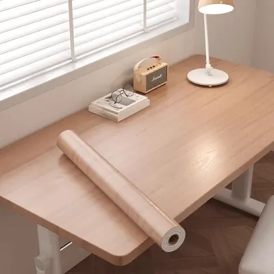 Extra Thick Wood Grain Self-Adhesive Desk Stickers, Waterproof and Oil Resistant - 12