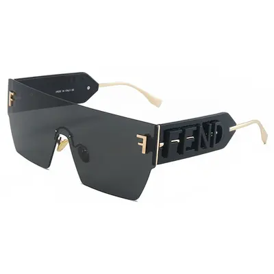 Rahmenlose Einteiler-Trend-Sonnenbrille, Unisex, breiter Bügel - 7