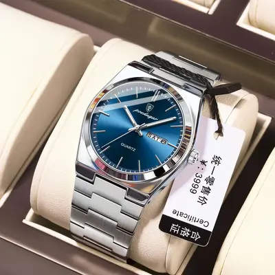 POEDAGAR 930 Men's Watch Ultra-thin Waterproof Quartz Steel Band - 7