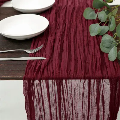 Balinese Gauze Crinkle Bohemian Table Runner - 8