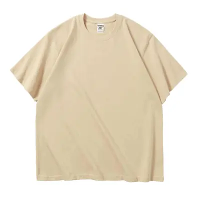 AG280g Maqin Schwerlast-Schulterfreies T-Shirt mit Druck Morandi Ami Khaki Japanischer Retro-Stil Kurzarm bedruckt Stickerei - 12