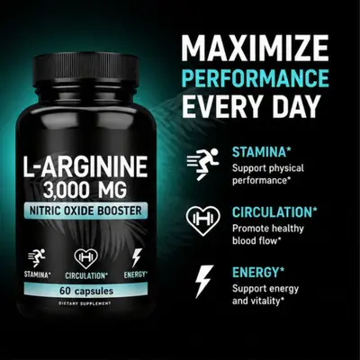 跨境电商精氨酸胶囊L-Arginine Capsules氨基酸运动健身男士60粒