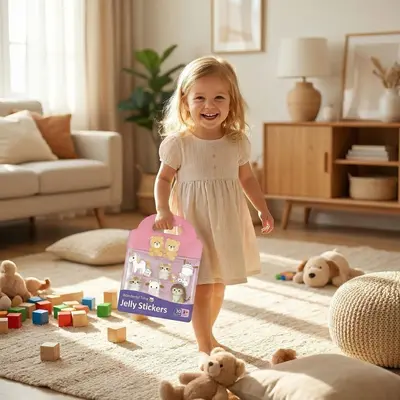 Children's DIY Scene Sticker Book, Ages 2-5, Reusable Gel Stickers - 4