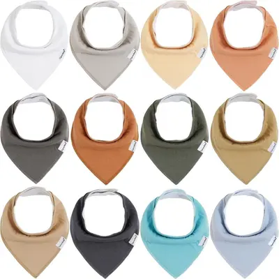 Baby drool towel, double-layer triangle with snap buttons