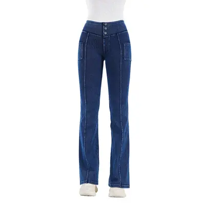 High-Waist Denim Flare Pants Women, Yoga and Fitness