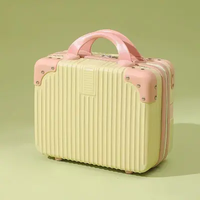 Retro suitcase 14 inch cosmetic bag small suitcase mini souvenir small lightweight password box travel box