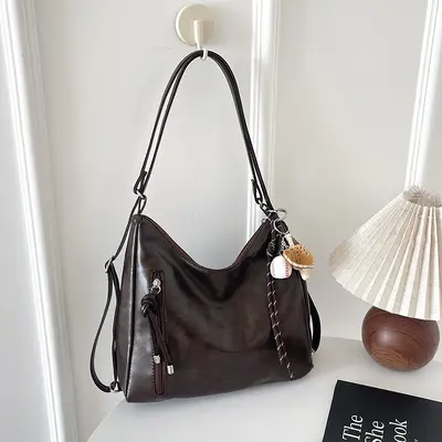 Retro Large-Capacity Women's Backpack and Shoulder Tote Bag - 4