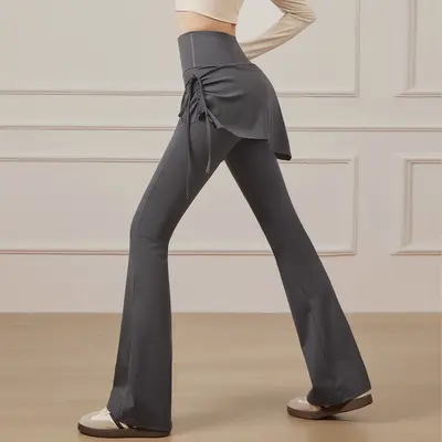 Kalça Örtücü Geniş Paça Köpekbalığı Pantolon, İnce Yaz Modeli, Yoga Taytı