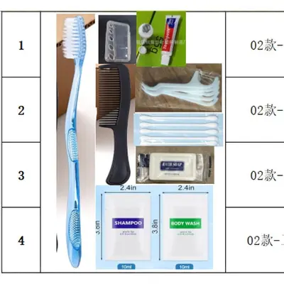 Reise-Set Einweg-Hygieneprodukte Hotel-Gästeausstattung Zahnbürste Zahnpasta Kamm Seife Zahnseide Kombinationsset - 3