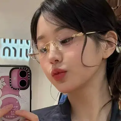 Frameless Round Sunglasses for Women - 3